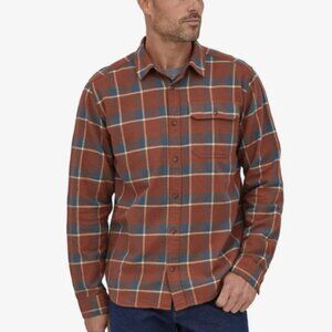 Patagonia Fjord Long-Sleeved Lightweight Flannel Shirt, Sisu Brown, Size Medium